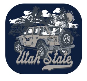 STICKER JEEP WITH UTAH STATE BELOW